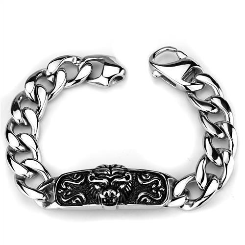 TK1978 High Polished Stainless Steel Bracelet showcasing a sleek, shiny finish without any plating.