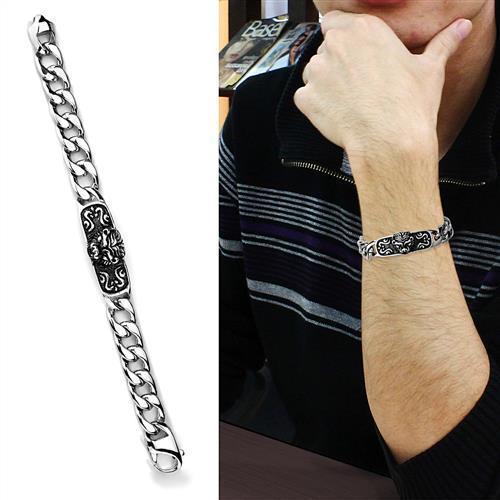 TK1978 High Polished Stainless Steel Bracelet showcasing a sleek, shiny finish without any plating.