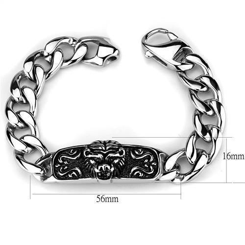 TK1978 High Polished Stainless Steel Bracelet showcasing a sleek, shiny finish without any plating.