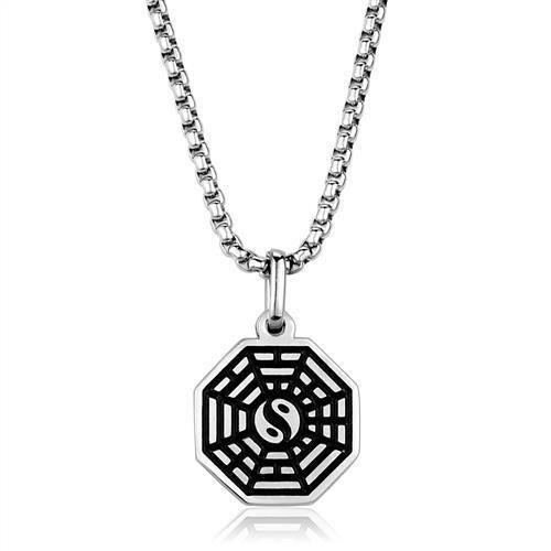 TK1981 High Polished Stainless Steel Necklace showcasing its sleek design and reflective surface.