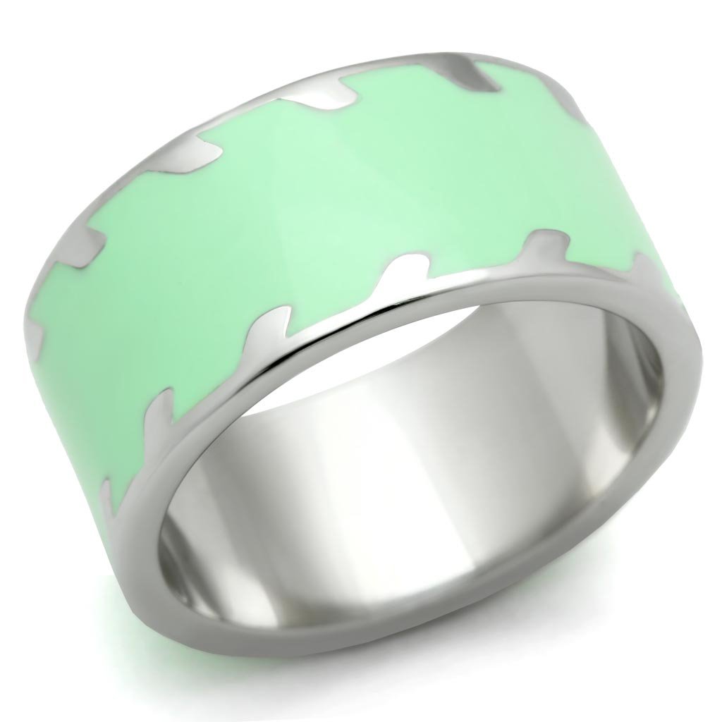 TK222 High Polished Stainless Steel Ring with a sleek, shiny finish and no stone, perfect for minimalist jewelry lovers.