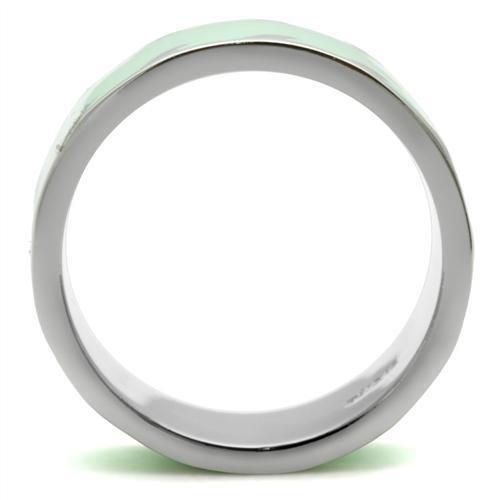 TK222 High Polished Stainless Steel Ring with a sleek, shiny finish and no stone, perfect for minimalist jewelry lovers.