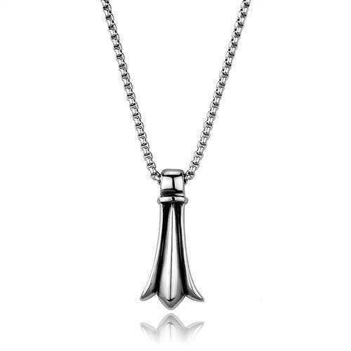 TK2010 High Polished Stainless Steel Necklace, showcasing its sleek design and shiny finish.