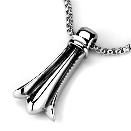 TK2010 High Polished Stainless Steel Necklace, showcasing its sleek design and shiny finish.