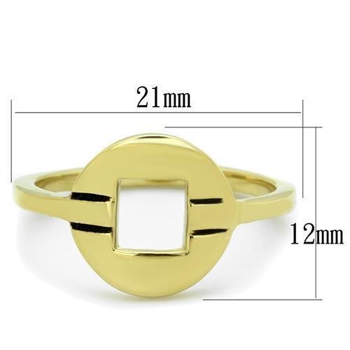 TK2033 IP Gold Stainless Steel Ring with a sleek, minimalist design, featuring a shiny gold finish and no center stone.