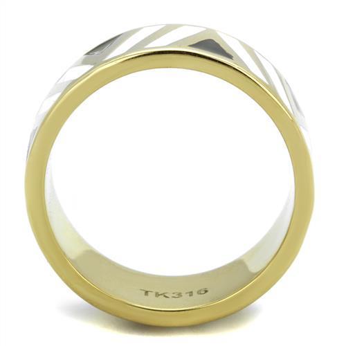 TK2037 IP Gold Stainless Steel Ring featuring a vibrant multi-color epoxy stone, showcasing its elegant design and luxurious finish.