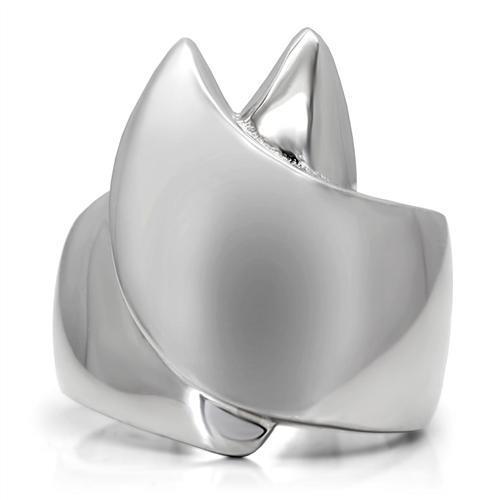 TK207 High Polished Stainless Steel Ring with a sleek, shiny finish, showcasing its minimalist design without any stones.