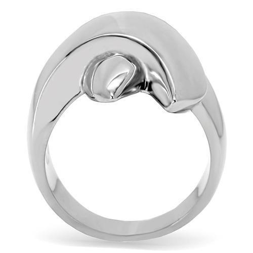 TK207 High Polished Stainless Steel Ring with a sleek, shiny finish, showcasing its minimalist design without any stones.