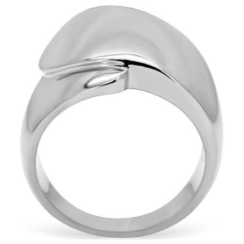 TK207 High Polished Stainless Steel Ring with a sleek, shiny finish, showcasing its minimalist design without any stones.