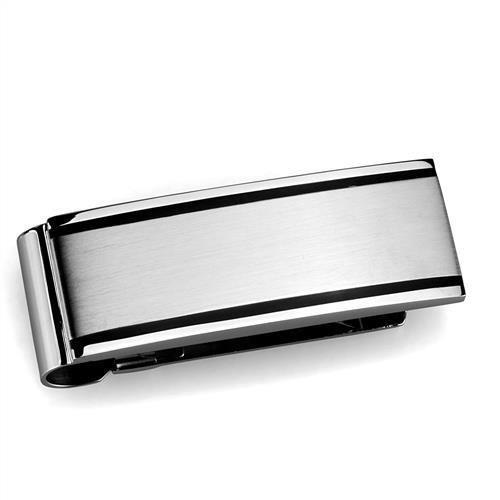 TK2073 High Polished Stainless Steel Money Clip showcasing its sleek design and shiny finish.