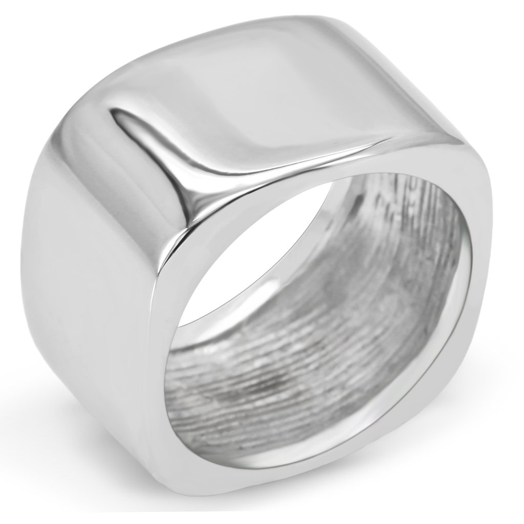 TK208 High Polished Stainless Steel Ring with a sleek, shiny finish, showcasing its minimalist design without any stones.