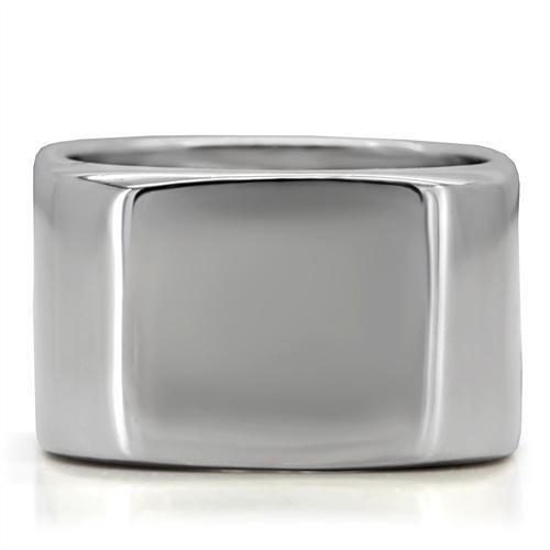 TK208 High Polished Stainless Steel Ring with a sleek, shiny finish, showcasing its minimalist design without any stones.