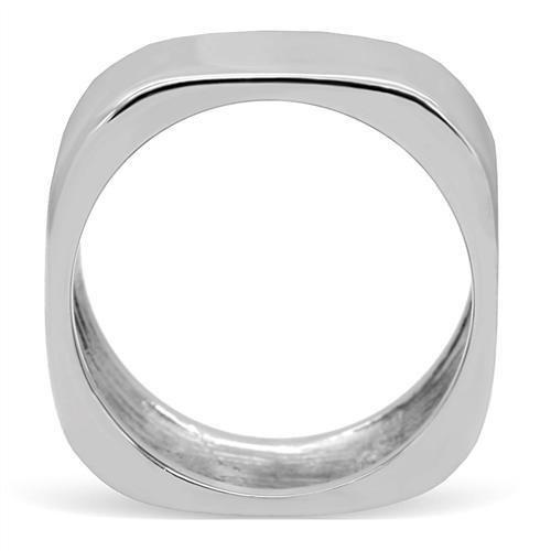 TK208 High Polished Stainless Steel Ring with a sleek, shiny finish, showcasing its minimalist design without any stones.