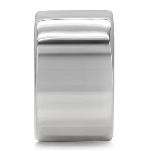 TK208 High Polished Stainless Steel Ring with a sleek, shiny finish, showcasing its minimalist design without any stones.