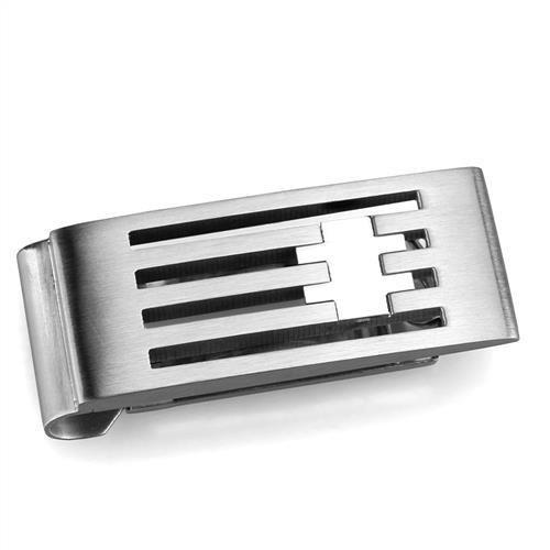 TK2083 High Polished Stainless Steel Money Clip showcasing its sleek design and shiny finish.