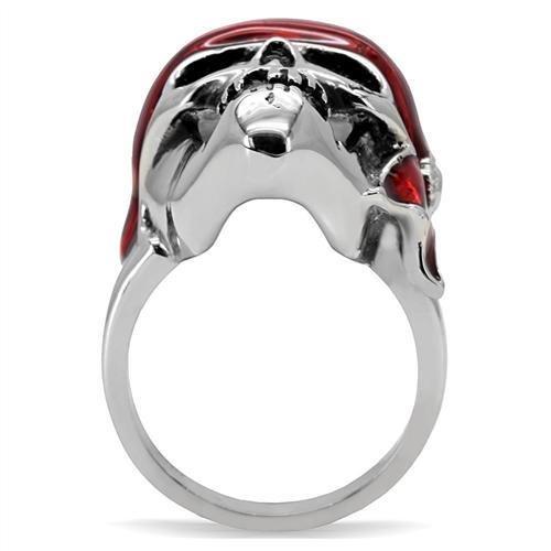 TK210 High Polished Stainless Steel Ring with a sleek, shiny finish, showcasing its minimalist design without any stones.