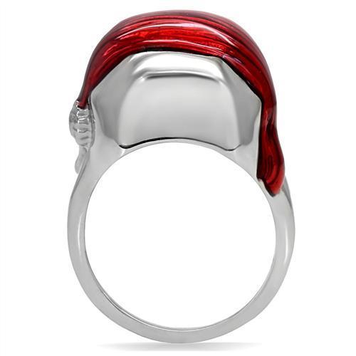 TK210 High Polished Stainless Steel Ring with a sleek, shiny finish, showcasing its minimalist design without any stones.