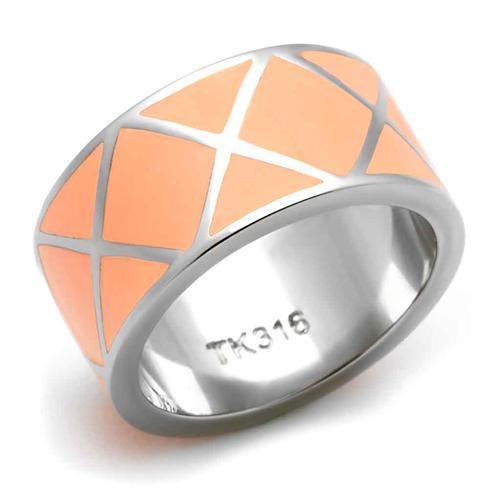 TK218 High Polished Stainless Steel Ring with a sleek, shiny finish, showcasing its minimalist design without any stones.