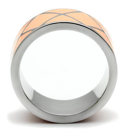 TK218 High Polished Stainless Steel Ring with a sleek, shiny finish, showcasing its minimalist design without any stones.