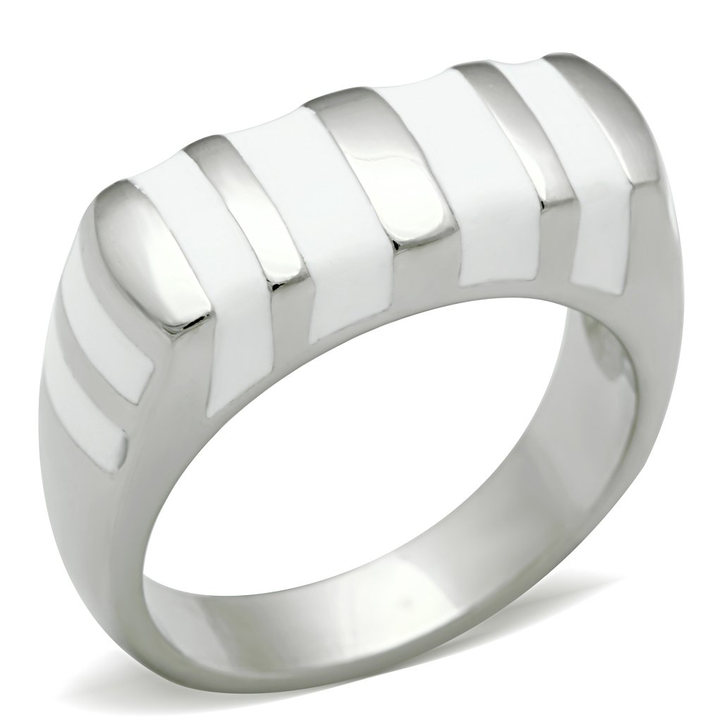 TK231 High Polished Stainless Steel Ring with a sleek design, featuring a shiny finish and no center stone, perfect for minimalist style.