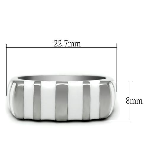 TK231 High Polished Stainless Steel Ring with a sleek design, featuring a shiny finish and no center stone, perfect for minimalist style.