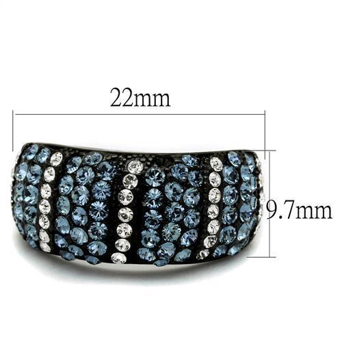 Elegant gemstone-studded black ring.