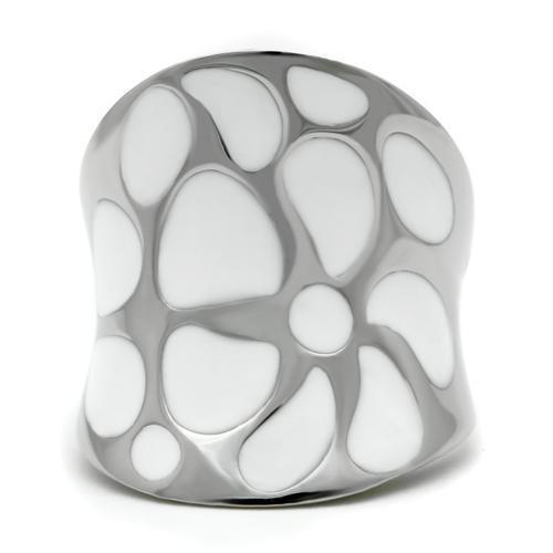 TK224 High Polished Stainless Steel Ring with a sleek design and no stone, showcasing its shiny finish.