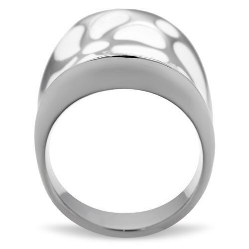 TK224 High Polished Stainless Steel Ring with a sleek design and no stone, showcasing its shiny finish.