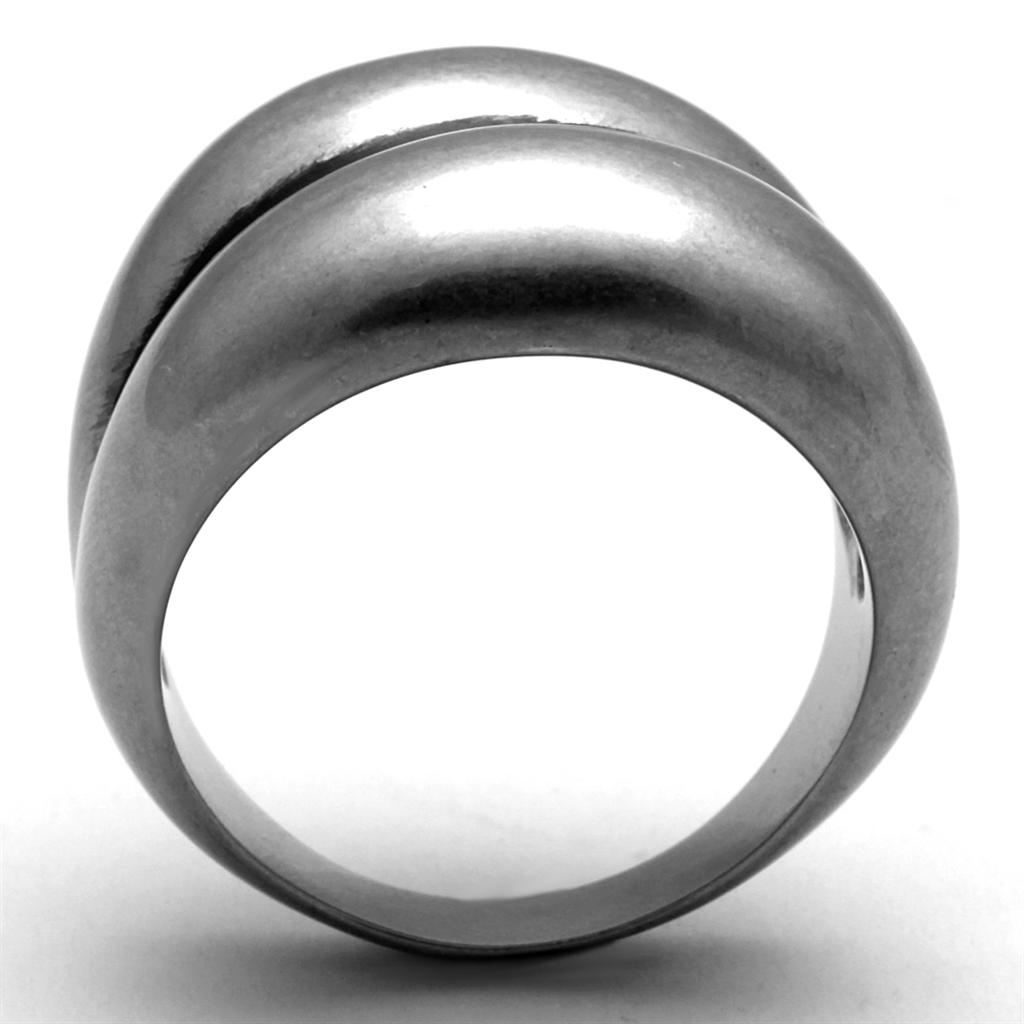 TK2415 Antique Silver Stainless Steel Ring with a minimalist design, featuring an antique silver finish and no center stone.