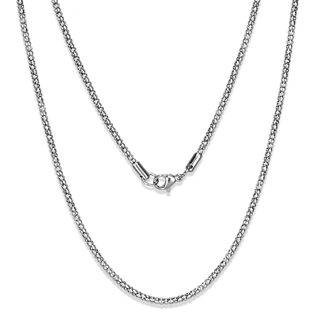 TK2424 High Polished Stainless Steel Chain, showcasing its sleek design and shiny finish.