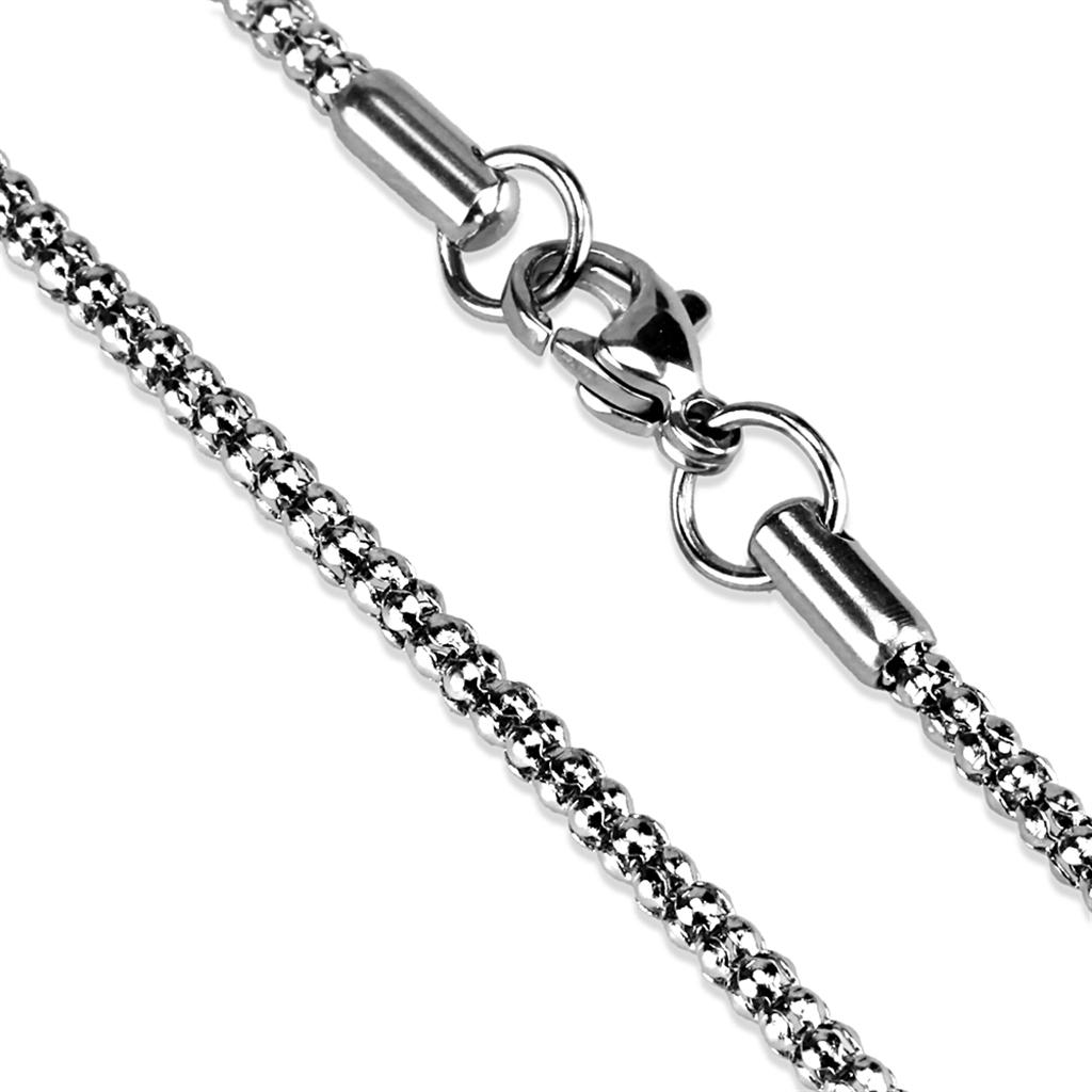 TK2424 High Polished Stainless Steel Chain, showcasing its sleek design and shiny finish.