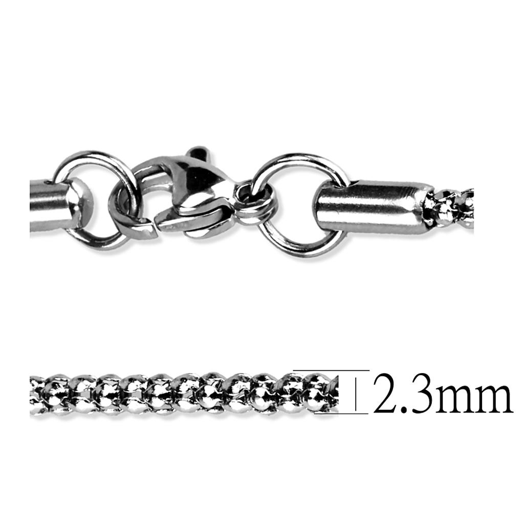 TK2424 High Polished Stainless Steel Chain, showcasing its sleek design and shiny finish.