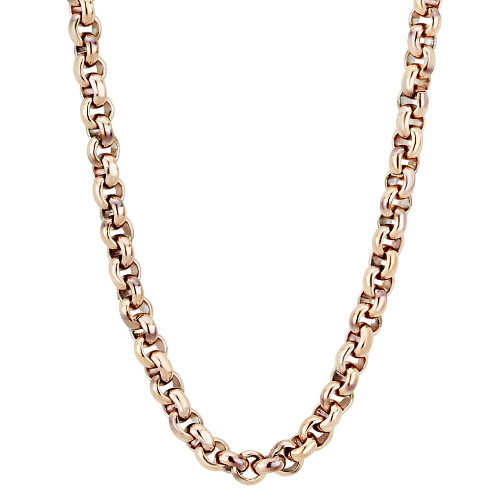 TK2425R IP Rose Gold Stainless Steel Chain, showcasing its elegant design and lightweight structure.