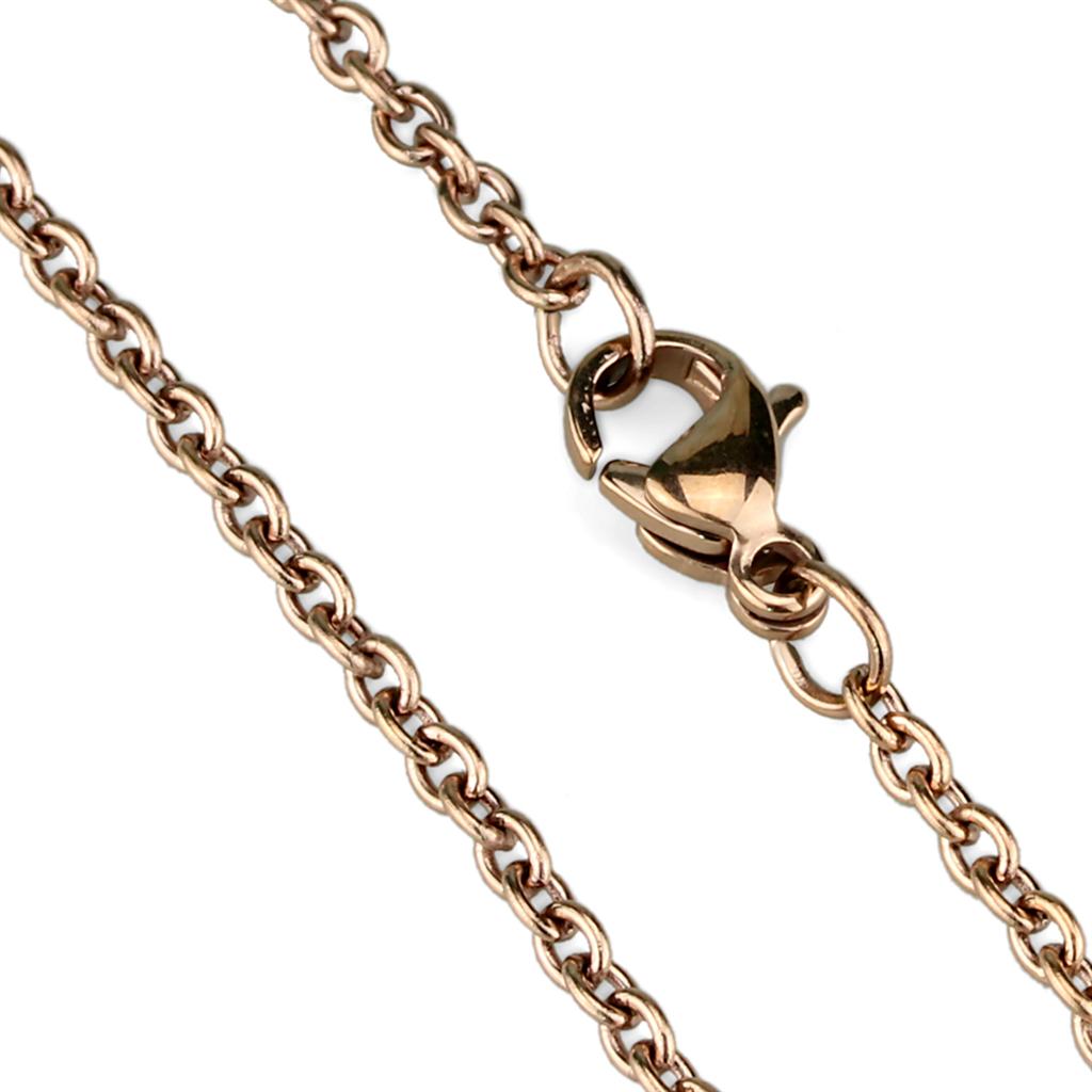 TK2428R IP Rose Gold Stainless Steel Chain showcasing its elegant design and lightweight structure.