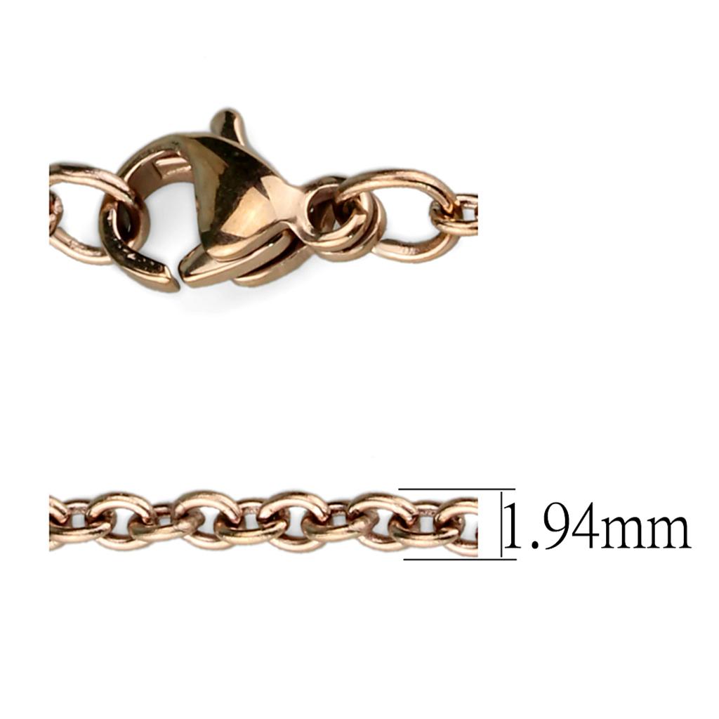 TK2428R IP Rose Gold Stainless Steel Chain showcasing its elegant design and lightweight structure.