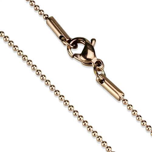 TK2431R IP Rose Gold Stainless Steel Chain, showcasing its elegant design and lightweight structure.