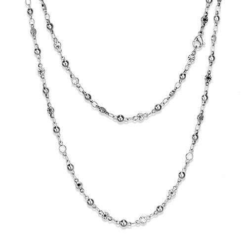 TK2432 High Polished Stainless Steel Chain, showcasing its sleek and shiny finish, perfect for versatile styling.