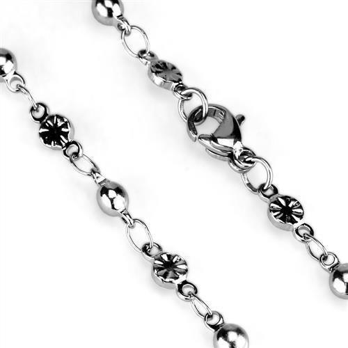 TK2432 High Polished Stainless Steel Chain, showcasing its sleek and shiny finish, perfect for versatile styling.