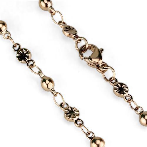 TK2432R IP Rose Gold Stainless Steel Chain, showcasing its elegant design and lightweight structure.