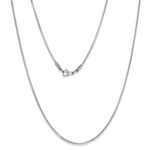 High polished stainless steel chain with a sleek design, showcasing its shiny finish and lightweight structure.