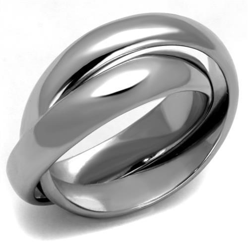 High polished stainless steel ring with a minimalist design, featuring no stone and a shiny finish.