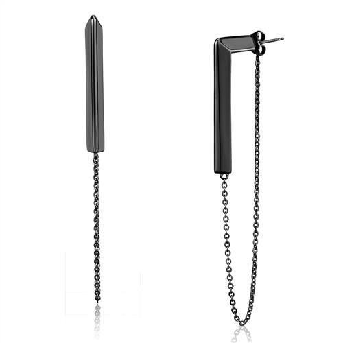 TK2535 IP Light Black Stainless Steel Earrings showcasing a sleek and modern design, perfect for any occasion.