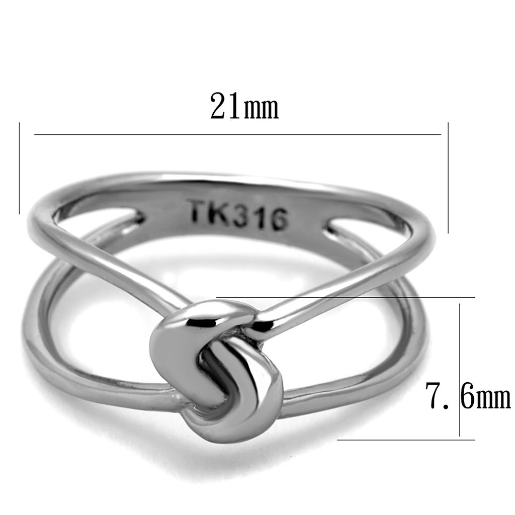 TK2262 High Polished Stainless Steel Ring with a sleek, shiny finish and no stone, showcasing a minimalist design.