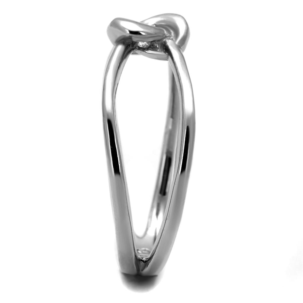 TK2262 High Polished Stainless Steel Ring with a sleek, shiny finish and no stone, showcasing a minimalist design.