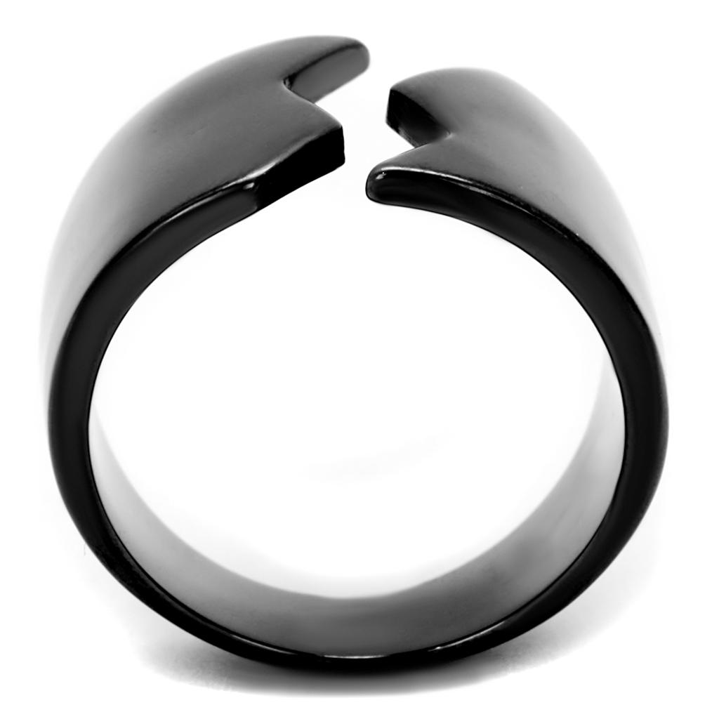 TK2268 IP Light Black Stainless Steel Ring with a sleek, minimalist design, featuring a durable IP Gun finish and no center stone.