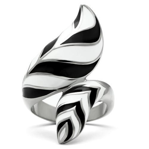 TK227 High Polished Stainless Steel Ring with a sleek, shiny finish, showcasing its minimalist design without any stones.