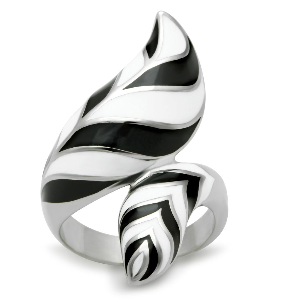 TK227 High Polished Stainless Steel Ring with a sleek, shiny finish, showcasing its minimalist design without any stones.