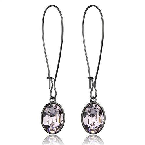 TK2719 IP Light Black Stainless Steel Earrings featuring light peach top grade crystal, showcasing a modern and elegant design.