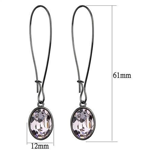 TK2719 IP Light Black Stainless Steel Earrings featuring light peach top grade crystal, showcasing a modern and elegant design.