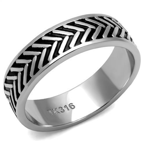 TK2899 High Polished Stainless Steel Ring with a sleek design and no stone, showcasing its shiny finish.